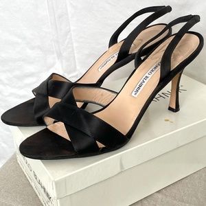 Manolo Blahnik Satin Heeled Sandals